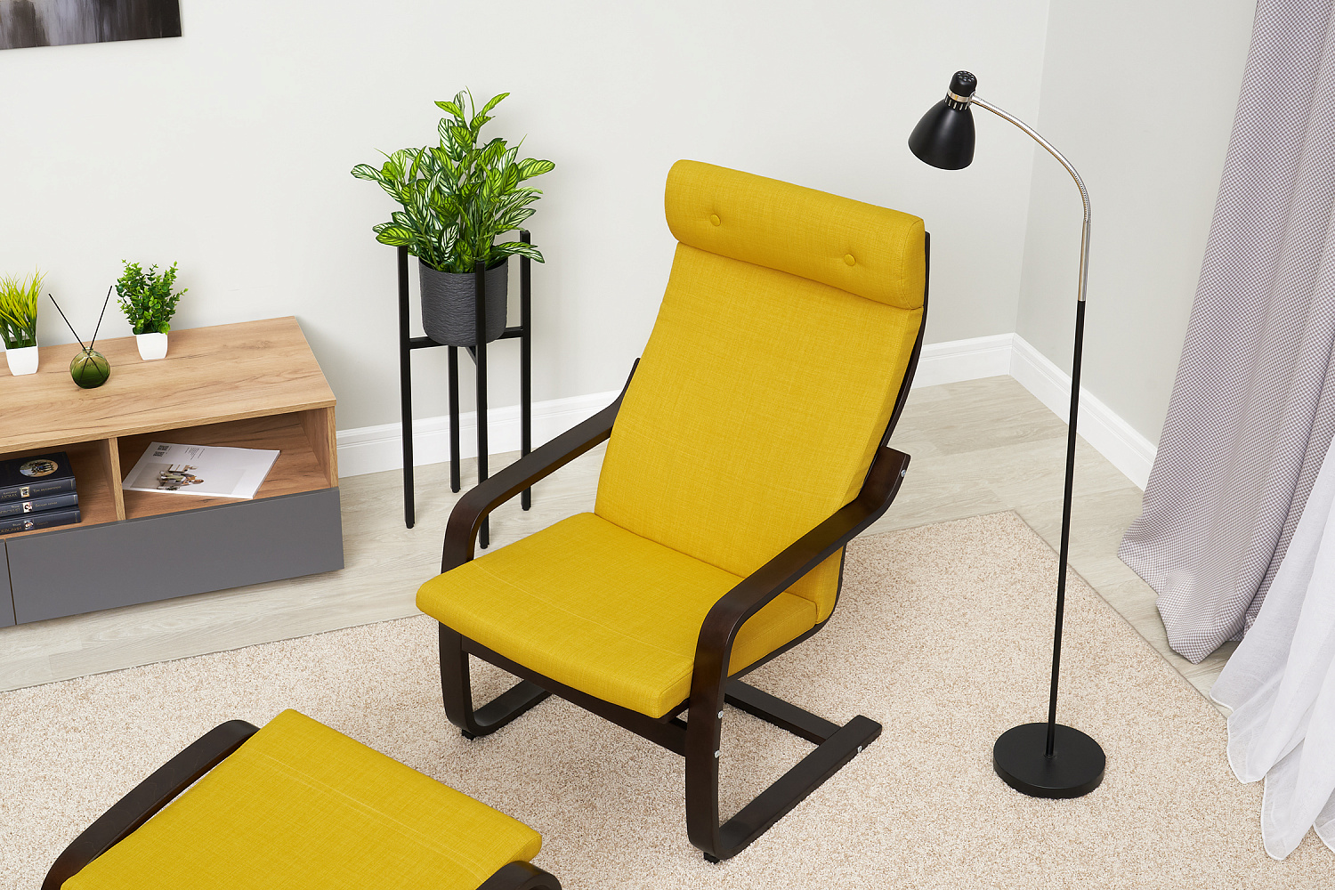 Кресло Тириль желтое / венге