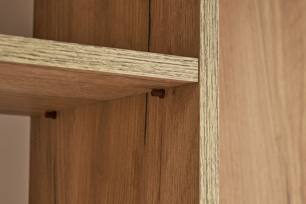 Вешалка с зеркалом Веллум дуб крафт золотой / белый