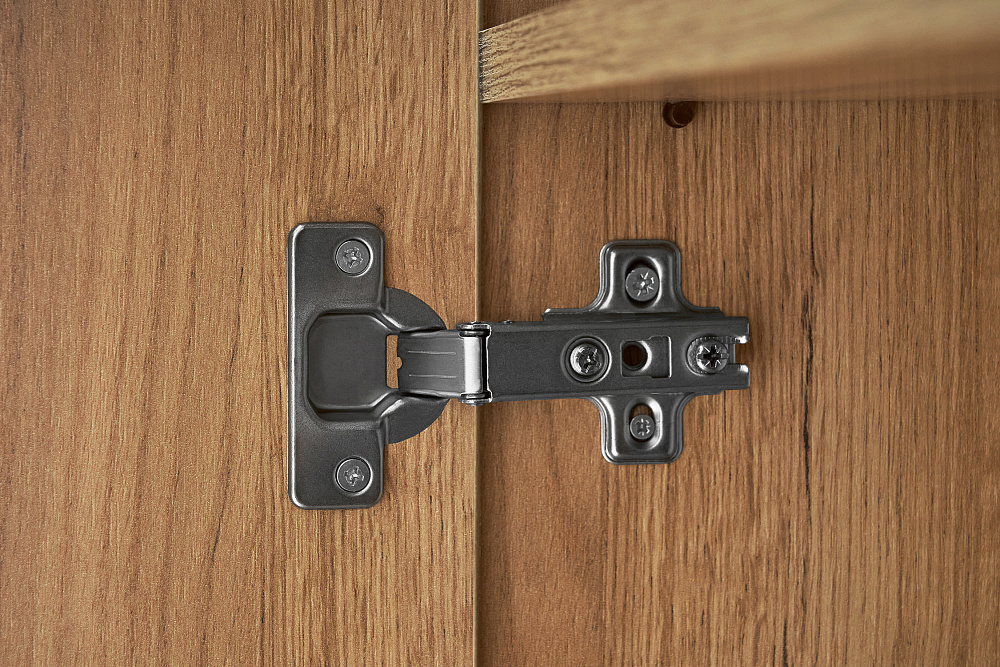 Вешалка с зеркалом Веллум дуб крафт золотой / белый