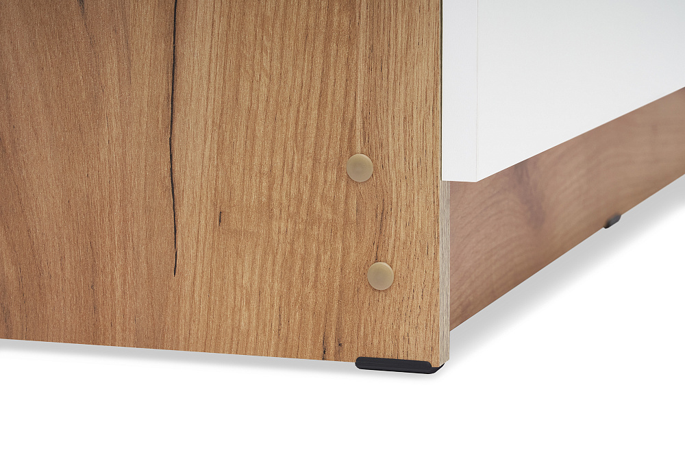 Вешалка с зеркалом Веллум дуб крафт золотой / белый