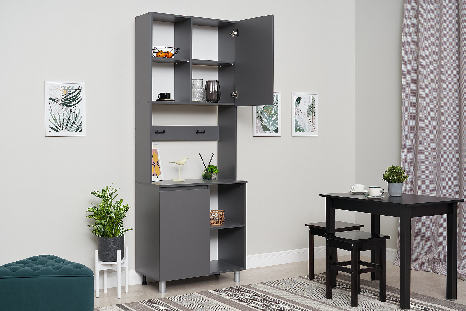 Буфет Эккервуд графит серый