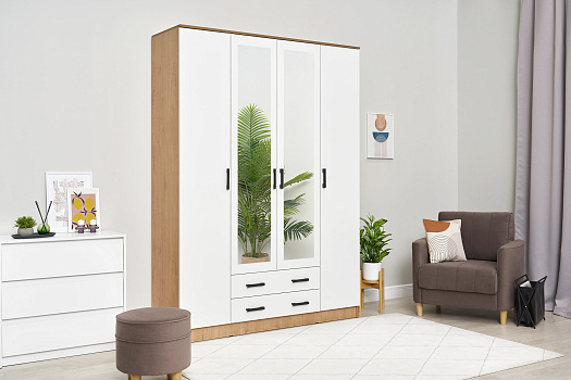 Шкаф Квадро дуб вотан / белый