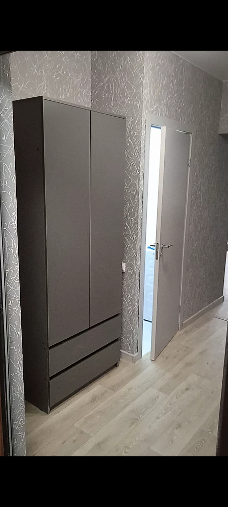 Шкаф 2-х створчатый с ящиками Эккервуд графит серый