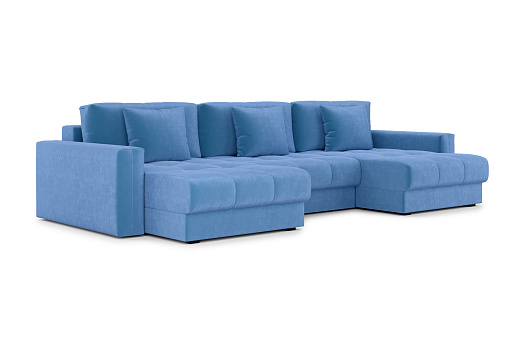 Диван п-образный тик-так Монарх М1О2 голубой