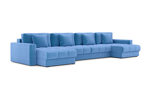 Диван п-образный тик-так Монарх М2О2 голубой