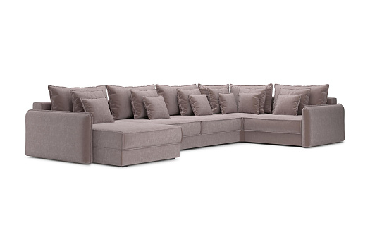 Диван п-образный тик-так Антей светло-коричневый