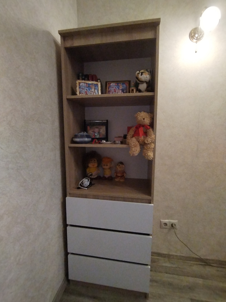 Стеллаж Челси дуб сонома / белый глянец 