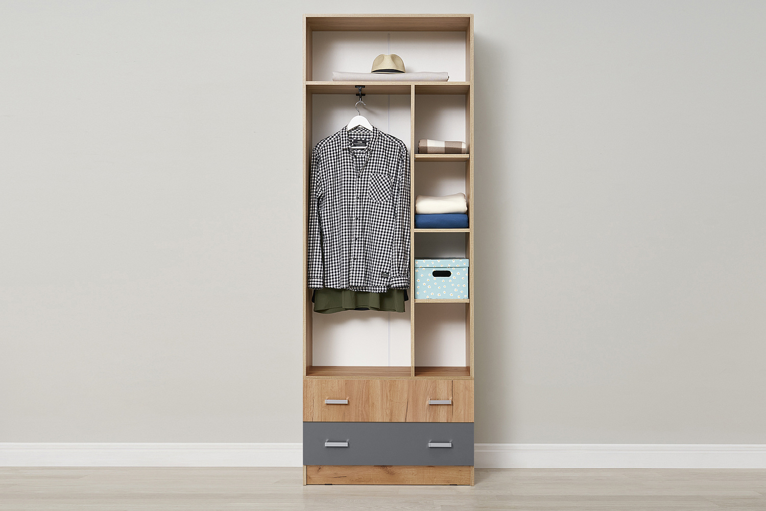 Шкаф Мартина 2-дверный графит / дуб крафт