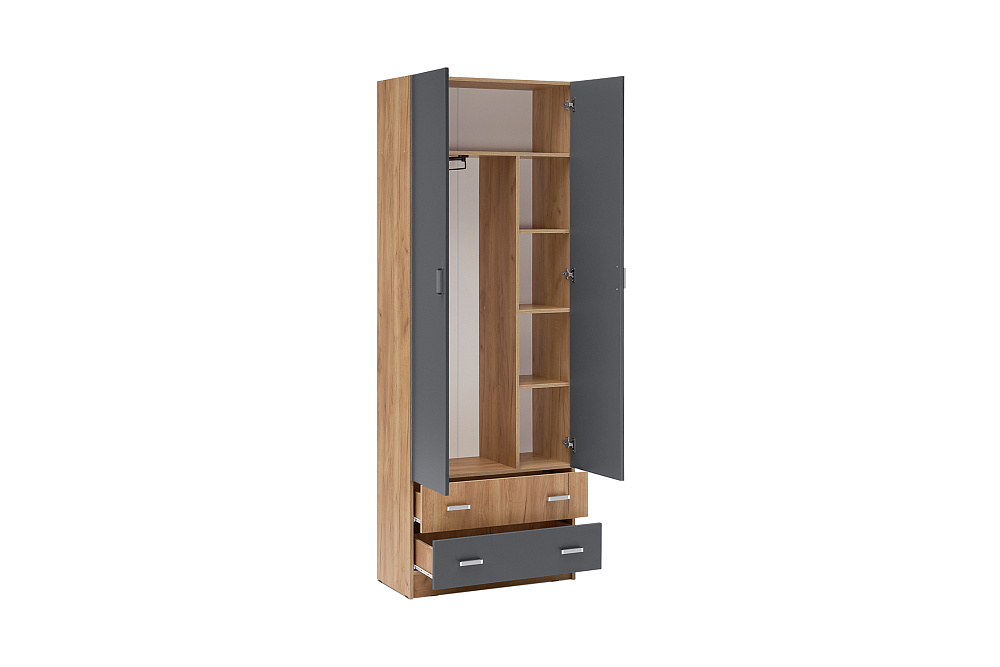 Шкаф Мартина 2-дверный графит / дуб крафт