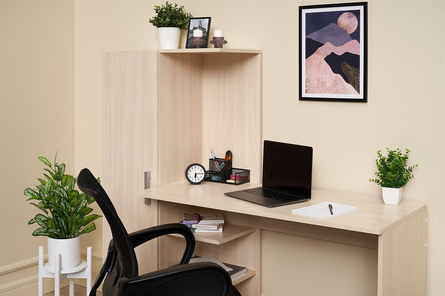 Стол компьютерный №1 дуб беленый