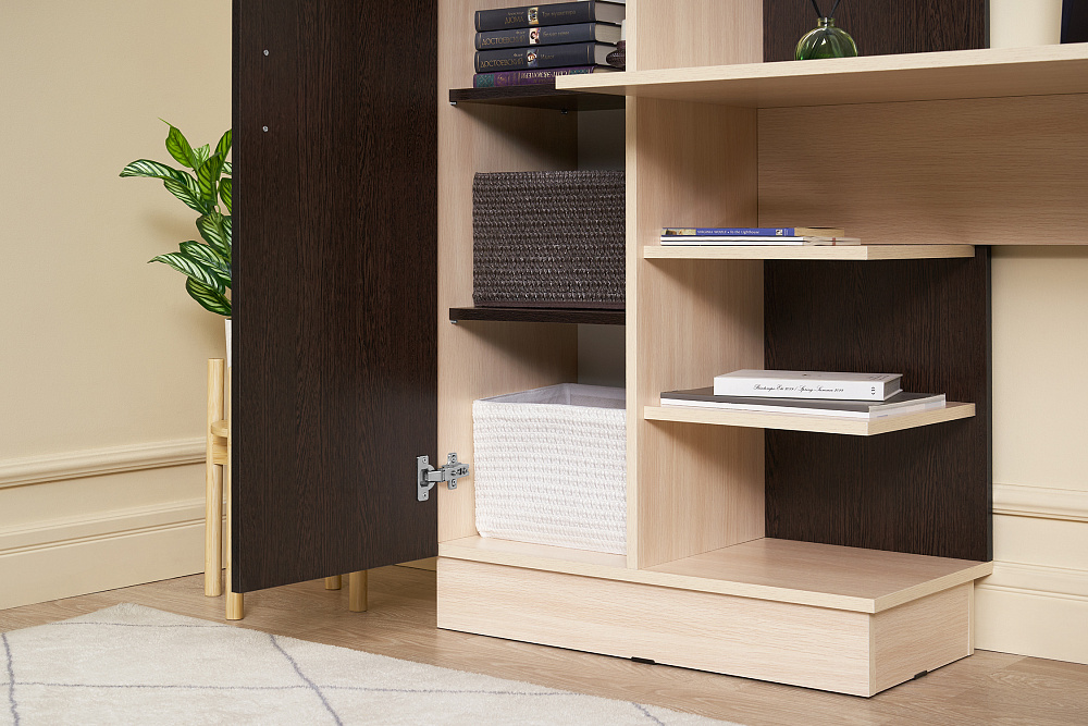 Стол компьютерный №1 дуб беленый / венге