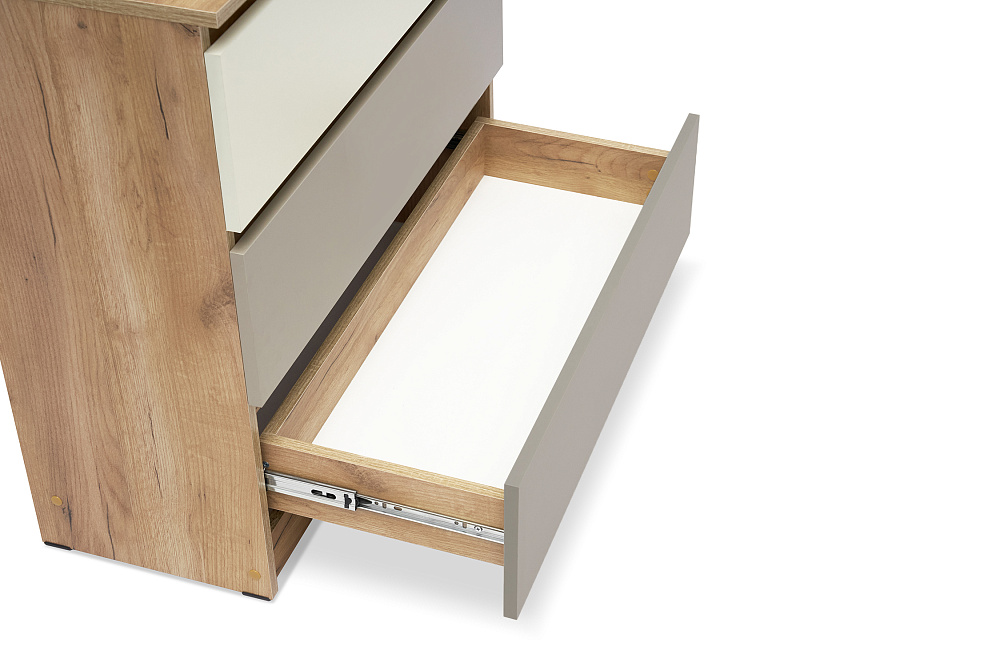 Комод с 3 ящиками Челси Color 800 дуб крафт / слоновая кость / глиняный серый