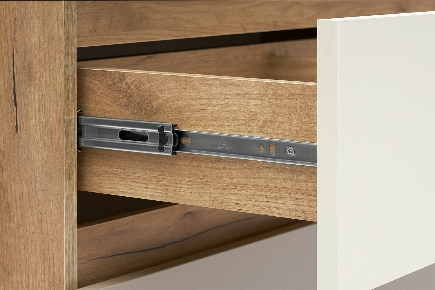 Комод с 3 ящиками Челси Color 800 дуб крафт / слоновая кость / глиняный серый