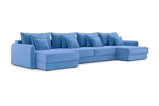 Диван п-образный тик-так Антей М2О2 голубой