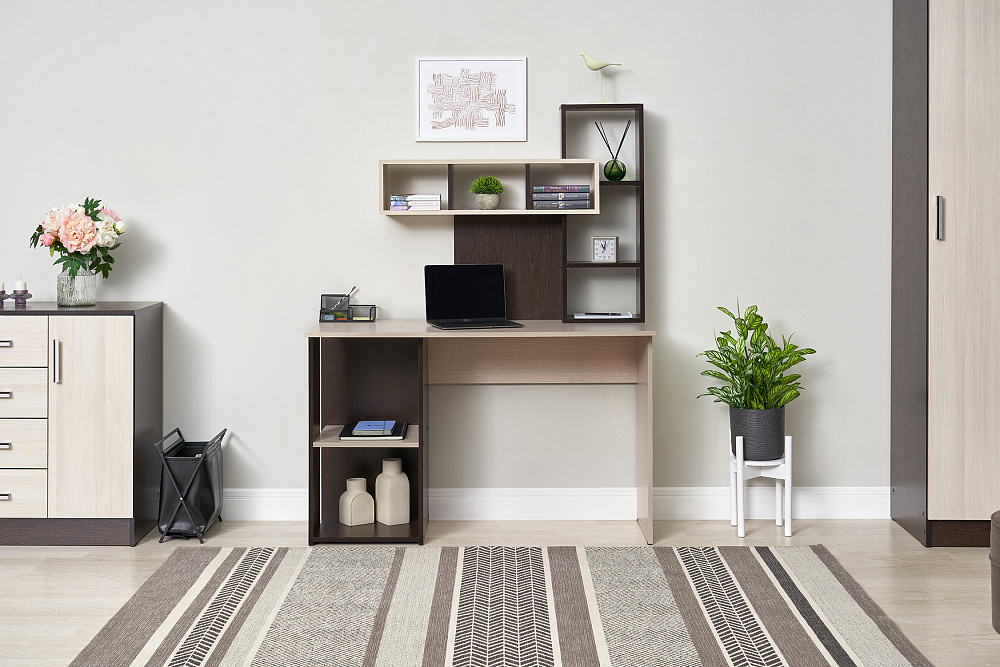 Компьютерный стол с надстройкой Олимп венге / дуб белфорд 