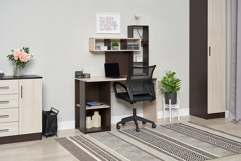 Компьютерный стол с надстройкой Олимп венге / дуб белфорд 