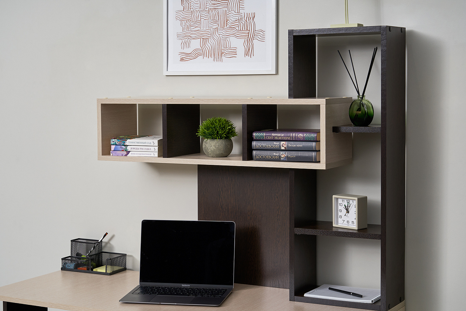 Компьютерный стол с надстройкой Олимп венге / дуб белфорд 