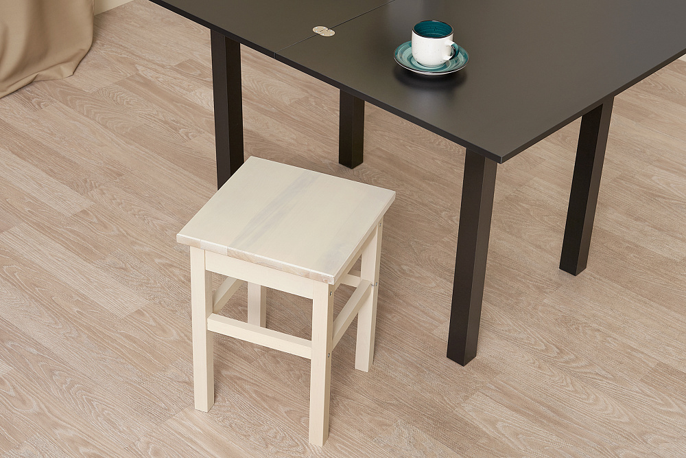 Табурет на прямых ножках массив выбеленная береза