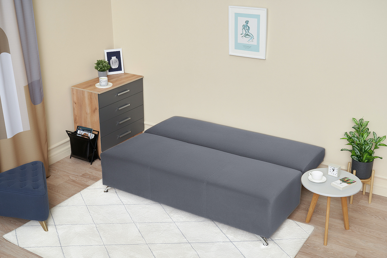 Диван еврокнижка Лира Лайт серый