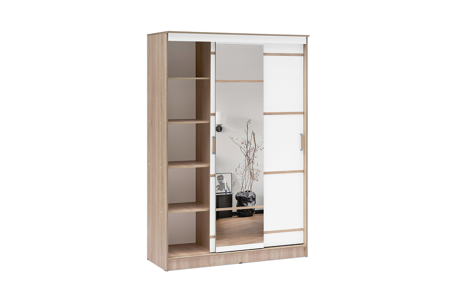 Шкаф-купе Сакура 1.5 м дуб сонома / белый