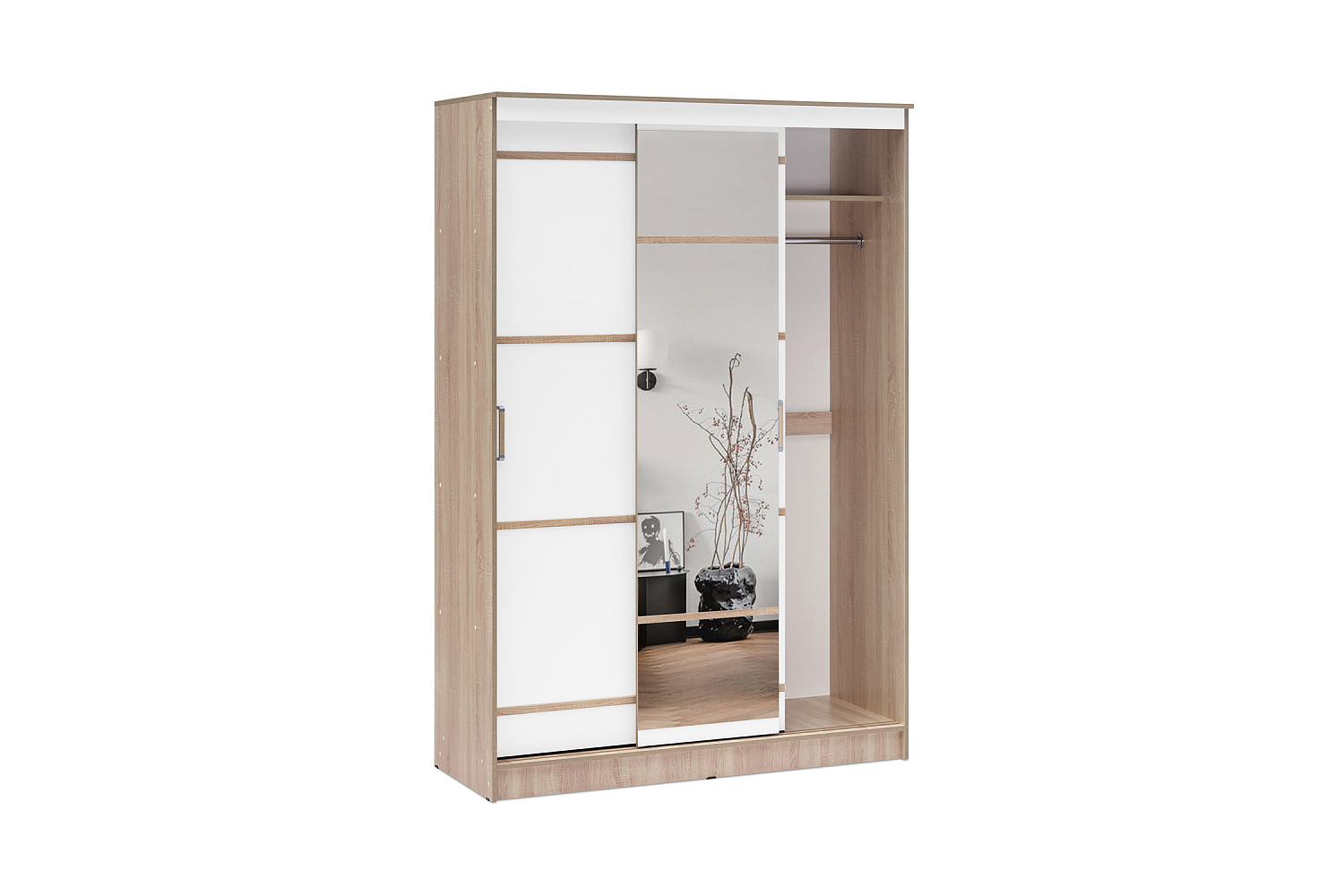 Шкаф-купе Сакура 1.5 м дуб сонома / белый