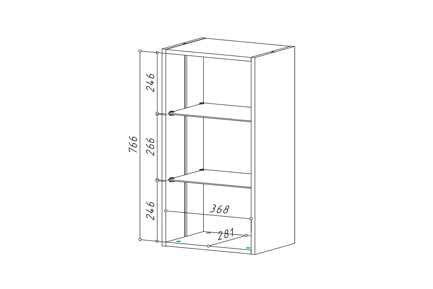 Yourhouse ШНС-400 шкаф верхний со стеклом
