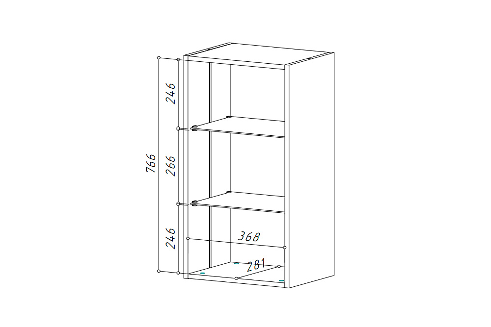 Yourhouse ШНС-400 шкаф верхний со стеклом