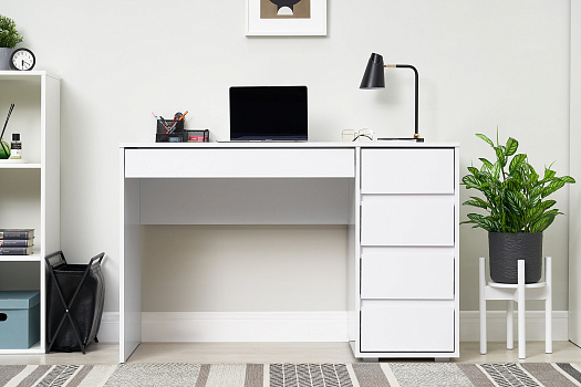 Стол компьютерный Астелио белый глянец