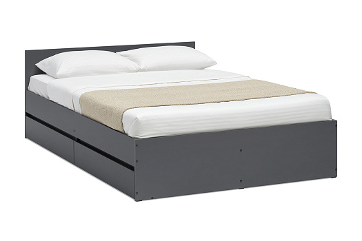Кровать Скайвуд с ящиками графит серый