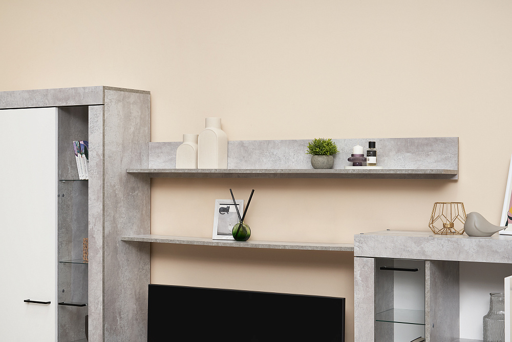 Гостиная Мартин белый / цемент светлый