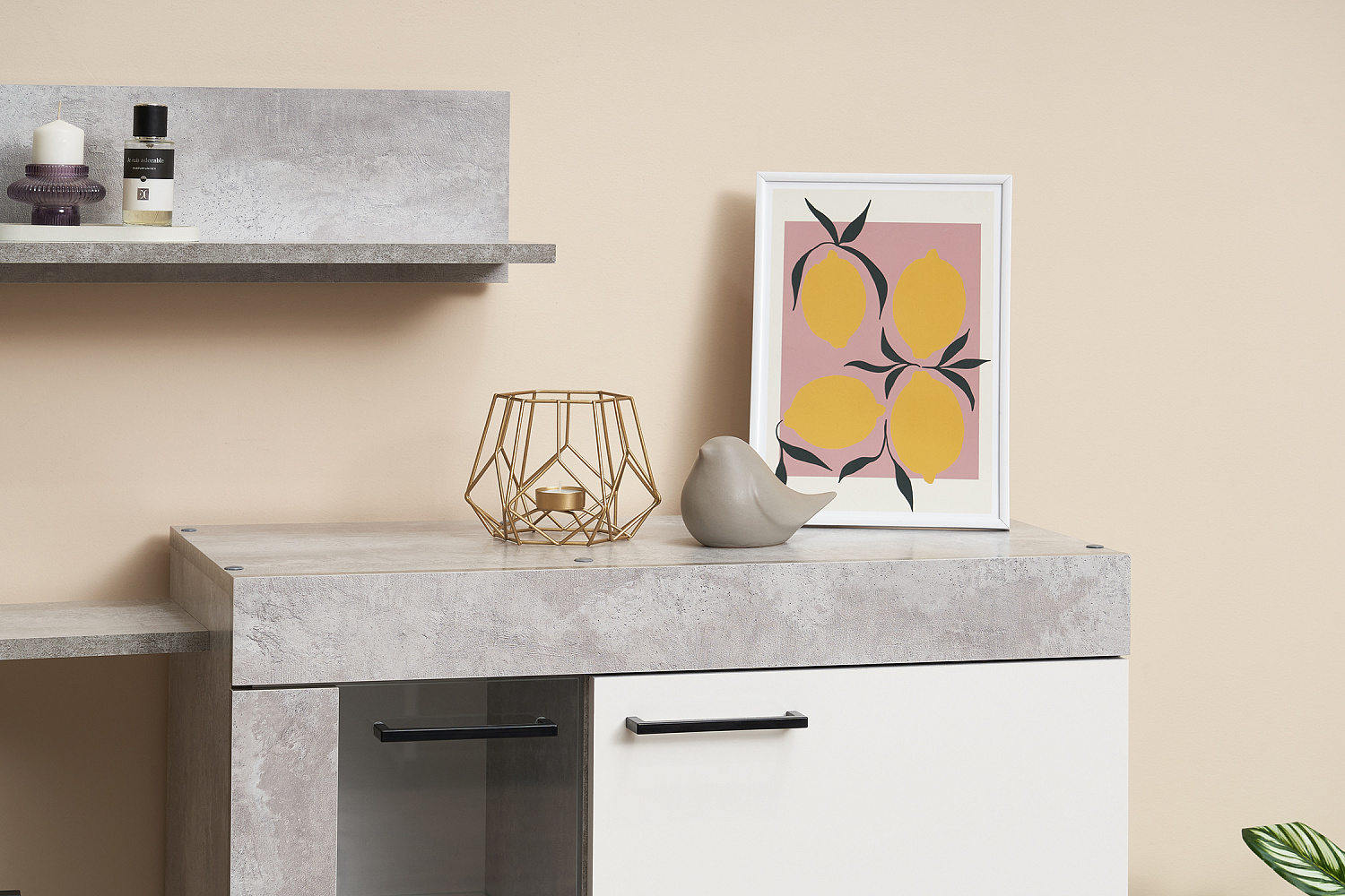 Гостиная Мартин белый / цемент светлый