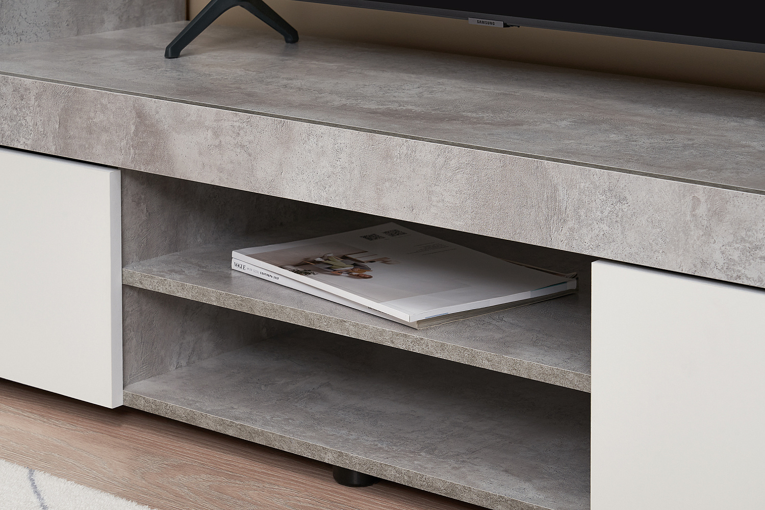 Гостиная Мартин белый / цемент светлый