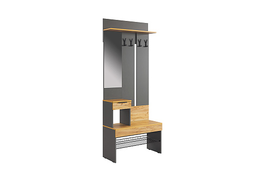 Прихожая Баско графит / дуб крафт золотой