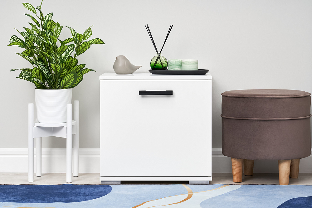 Тумба малая Ника белый гладкий