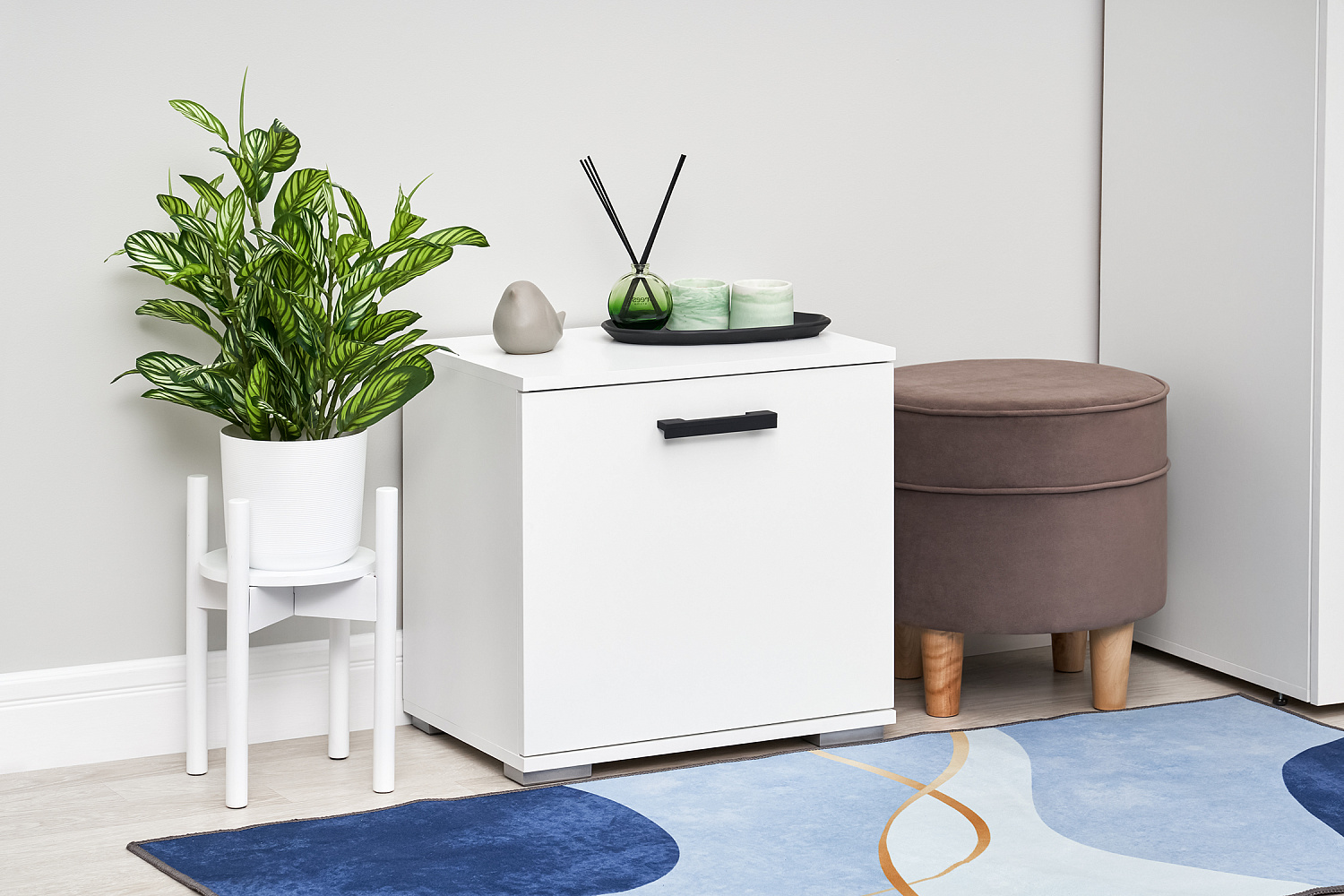 Тумба малая Ника белый гладкий