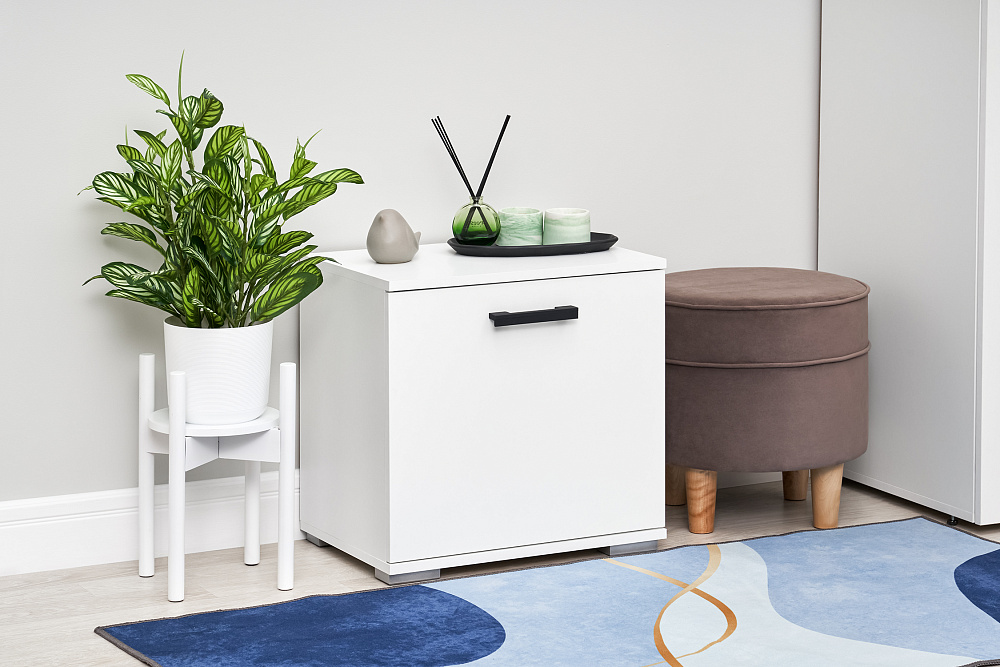 Тумба малая Ника белый гладкий