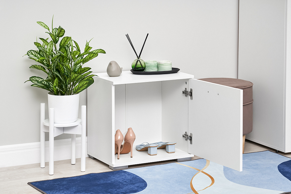 Тумба малая Ника белый гладкий