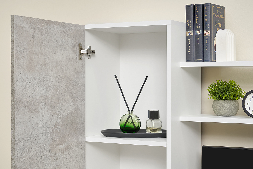 Гостиная Коста белый / цемент светлый