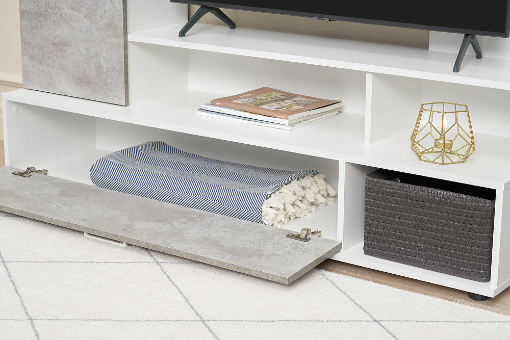 Гостиная Коста белый / цемент светлый