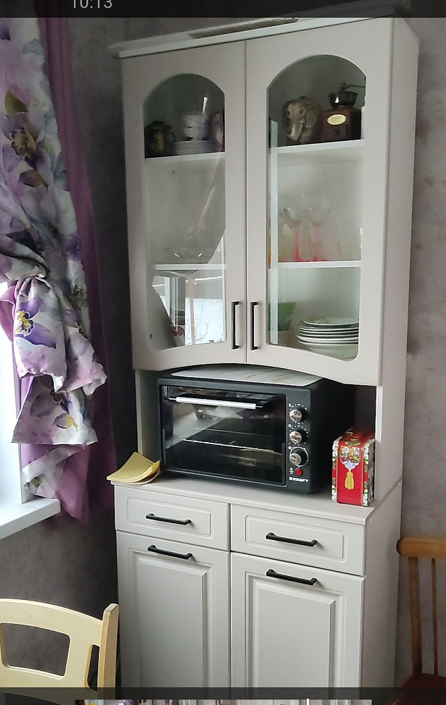 Буфет Констанция 2-х створчатый белый матовый / джинс