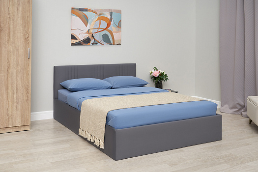 Кровать Амелия велюр серый