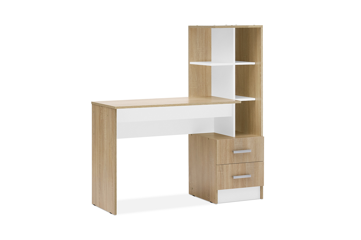 Стол компьютерный с надстройкой №2 дуб сонома / белый