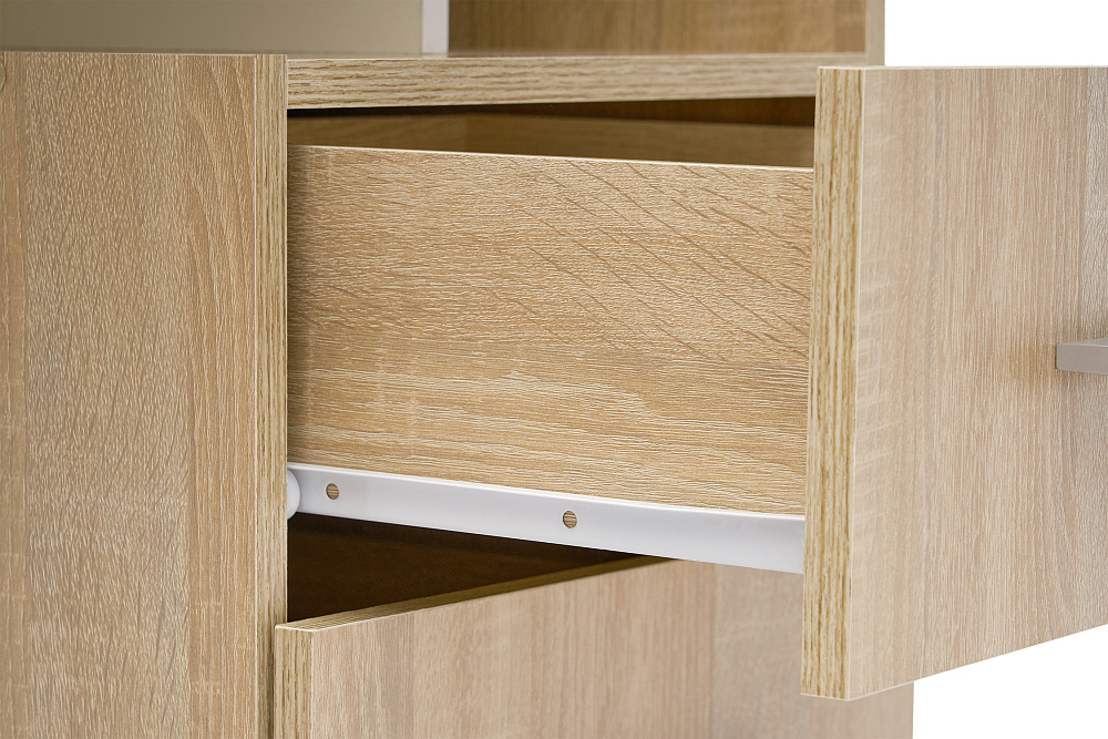 Стол компьютерный с надстройкой №2 дуб сонома / белый