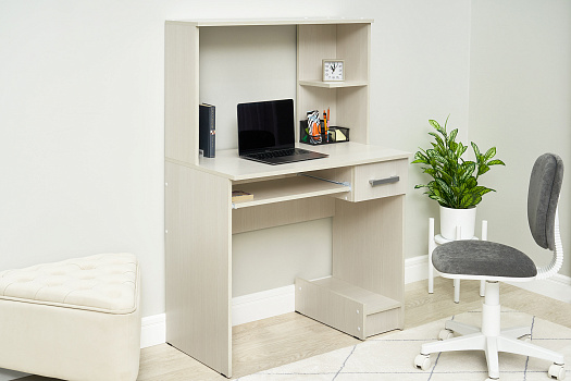 Стол компьютерный с надстройкой №3 сандал светлый