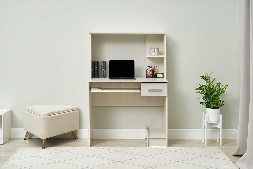 Стол компьютерный с надстройкой №3 сандал светлый