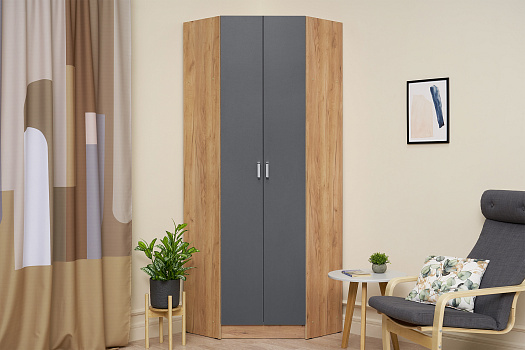 Шкаф Мартина 800 угловой графит / дуб крафт