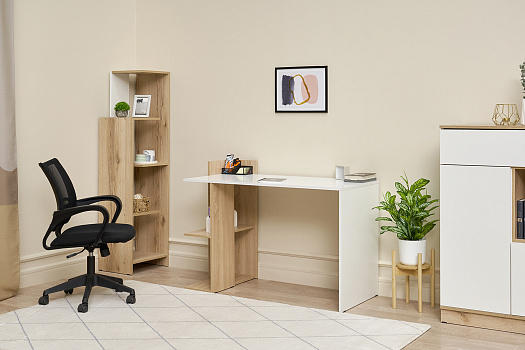 Стол компьютерный №10 дуб сонома / белый