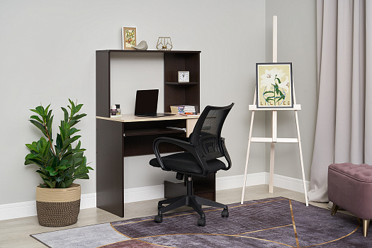 Стол компьютерный №3 дуб беленый / венге