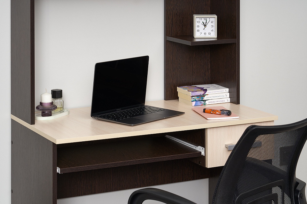 Стол компьютерный №3 дуб беленый / венге