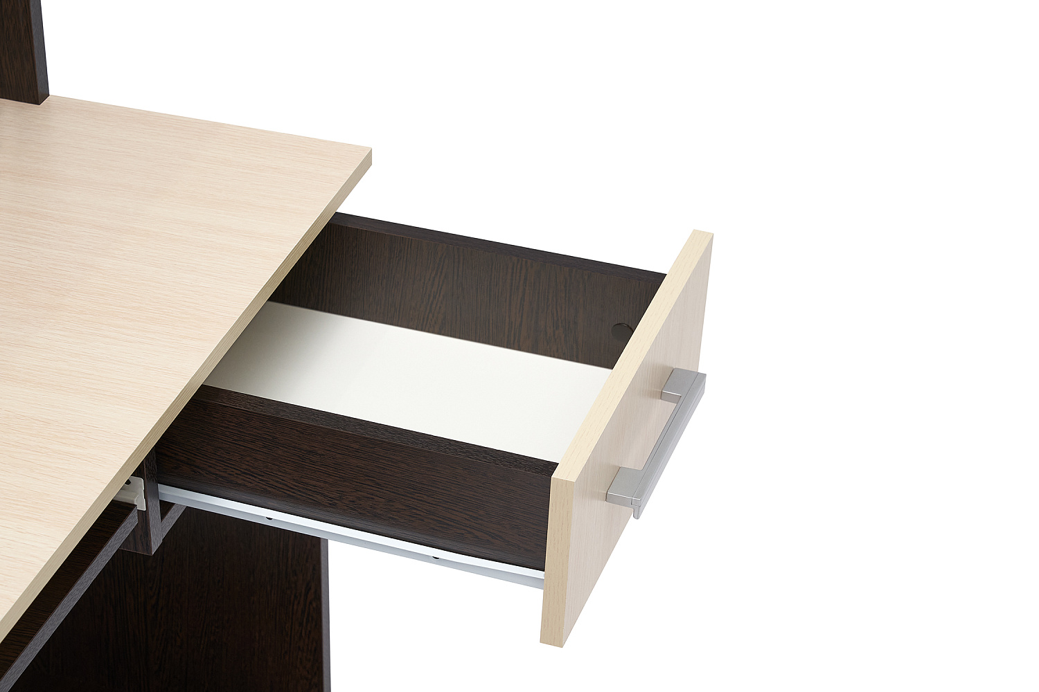 Стол компьютерный №3 дуб беленый / венге